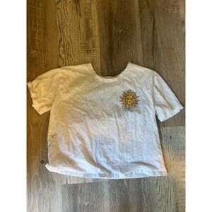 The Sun Rebellious one White Crop Top Size M like new tarot card shirt with sun